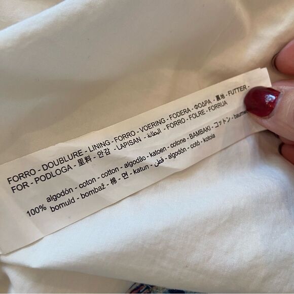 Zara Embroidered Asymmetric White Dress Size 13-14.  B65 - Picture 6 of 8